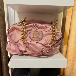 Vintage juicy couture Pink Gold-Chain Ruched Shoulder Bag